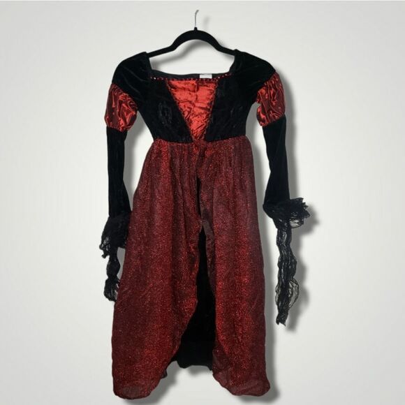 Girls Kids Princess Vampira halloween costume Child M Vampire - Picture 3 of 8